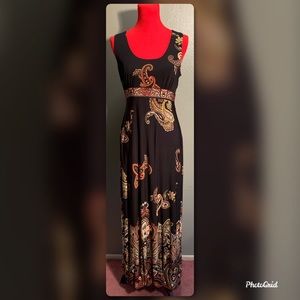 STUDIO 1 PAISLY PRINT MAXI DRESS